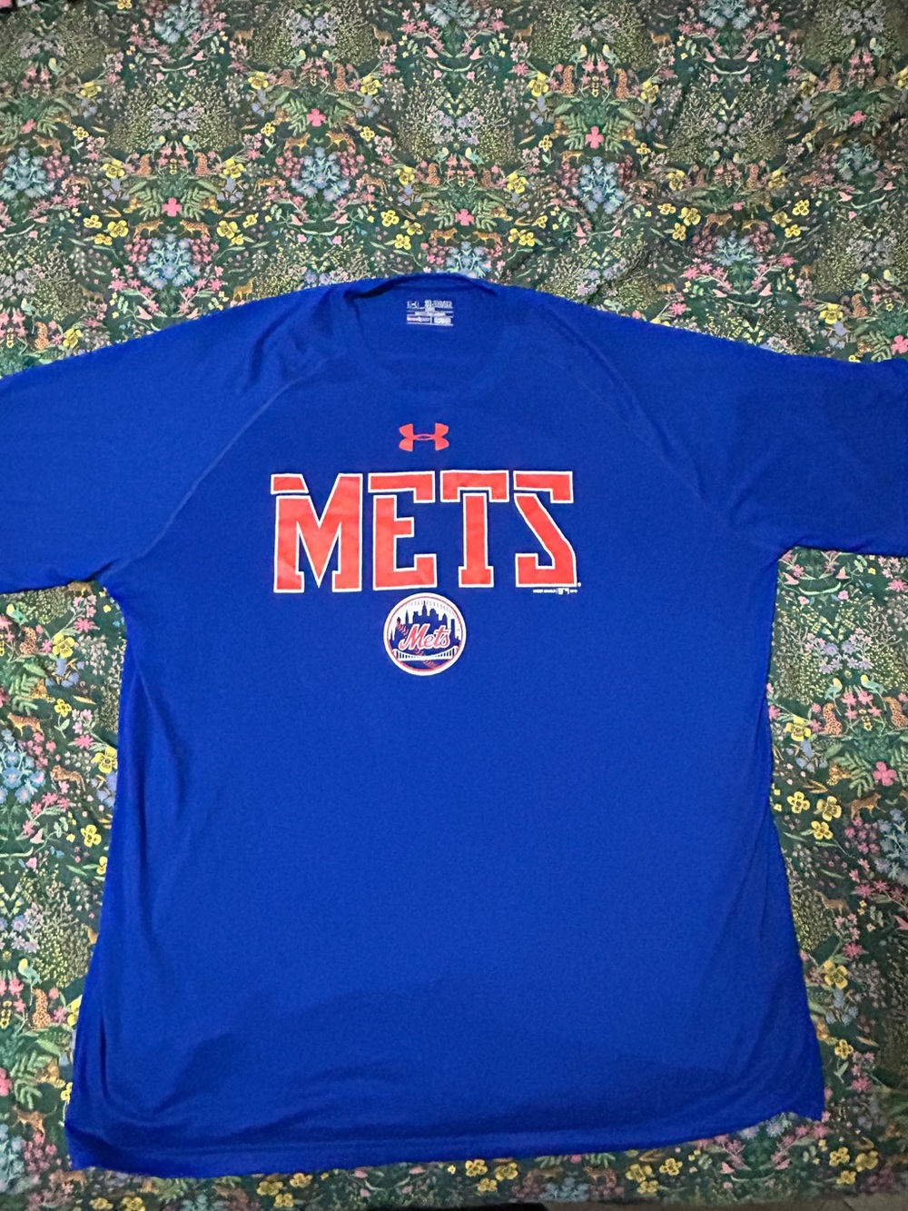 MLB New York Mets Baseball Logo Under Armor Men's T-shirt. Sz 2XL